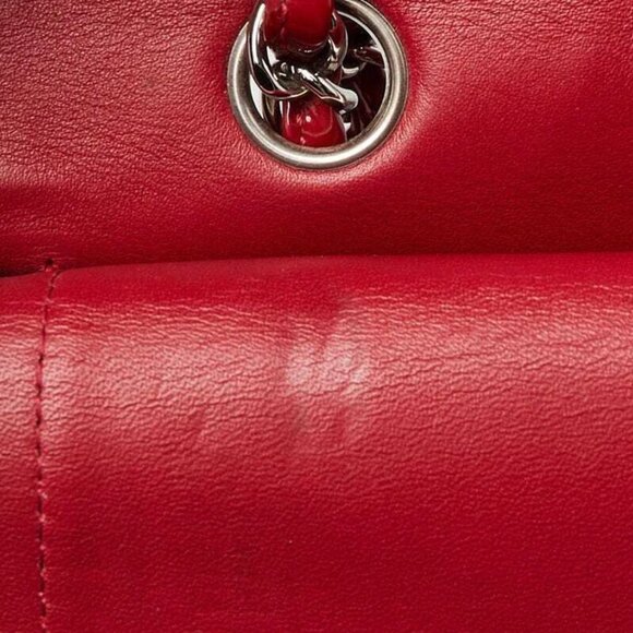 Chanel Red Quilted Patent Leather Classic Medium Double Flap Bag - Picture 11 of 11